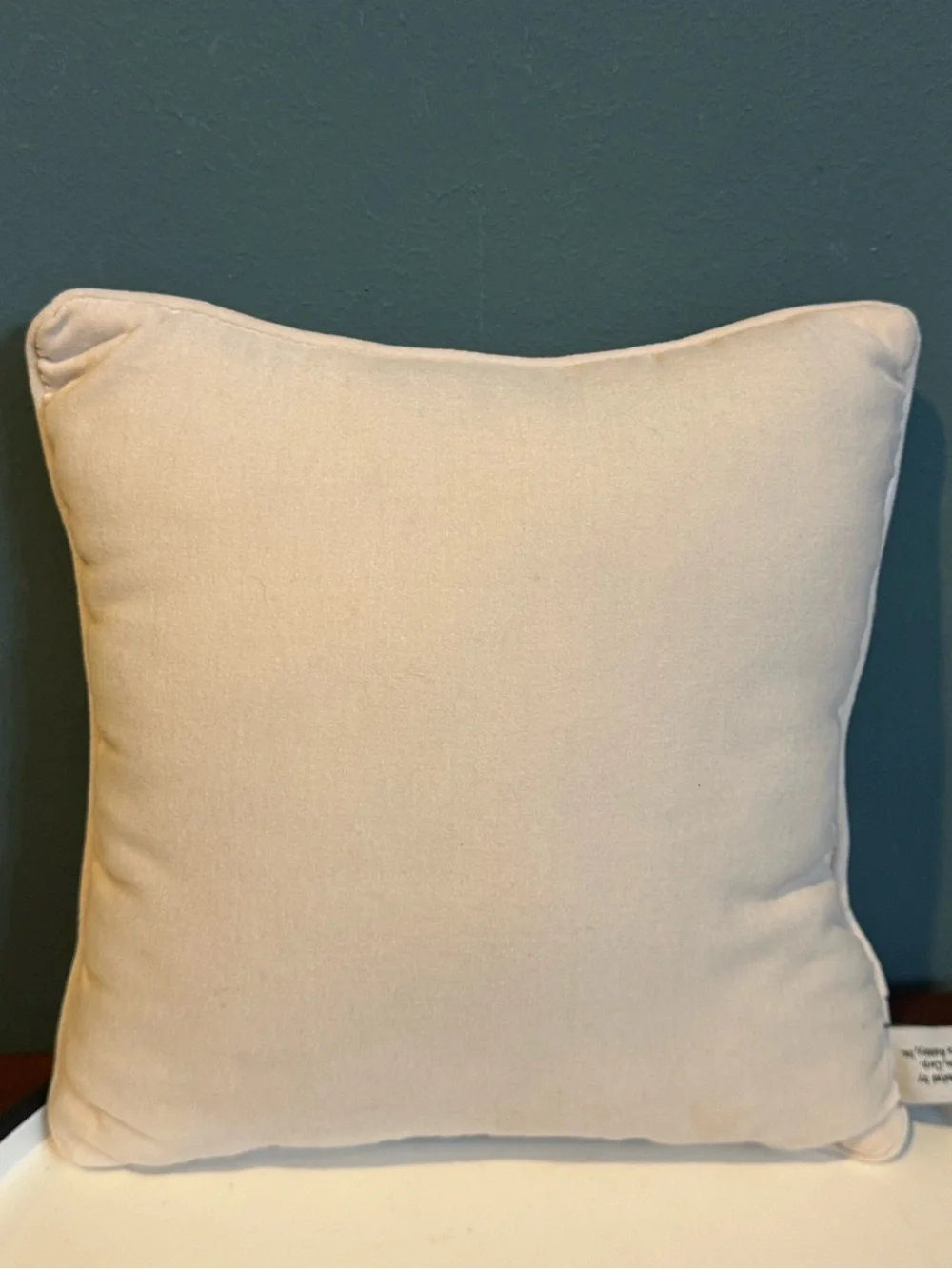 Laura Ashley Lifestyles Floral Needlepoint Pillow 11” Square Floral Ivory Velvet